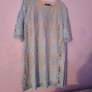 Blue lace dress